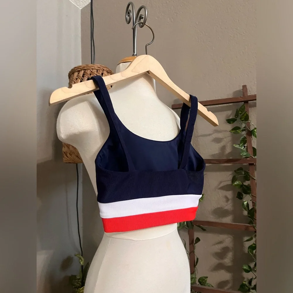 ▪️Beach Riot Mackenzie Bikini Top in Liberty Colorblock Red White Blue XS - Picture 10 of 11